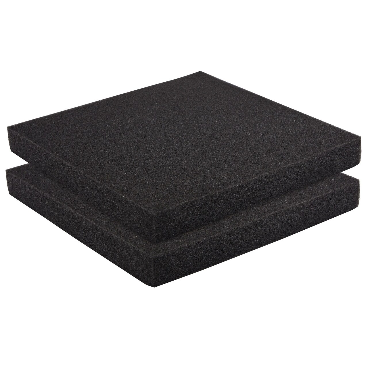 2-Pack Packing Foam Sheets - 12x12x1.5 Customizable Polyurethane Insert Pads for Tool Case Cushioning, Crafts (Black)
